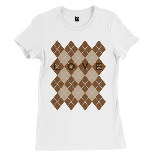 Argyle Love Brown T-shirt Women's